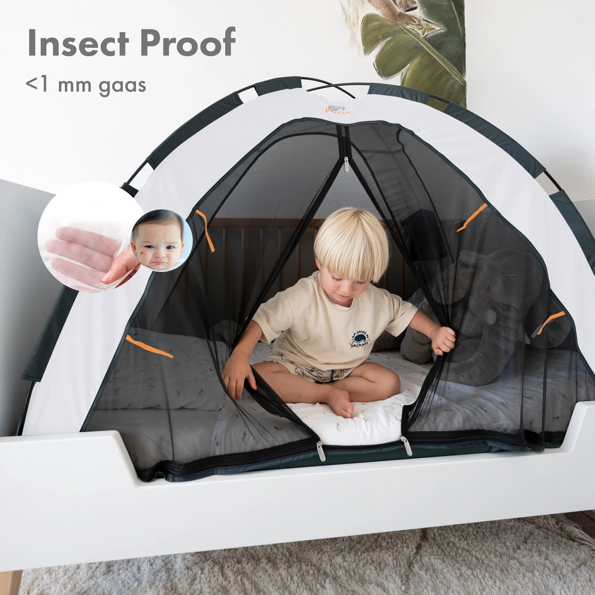Bed Tent Cream 200x90 cm - Image 4